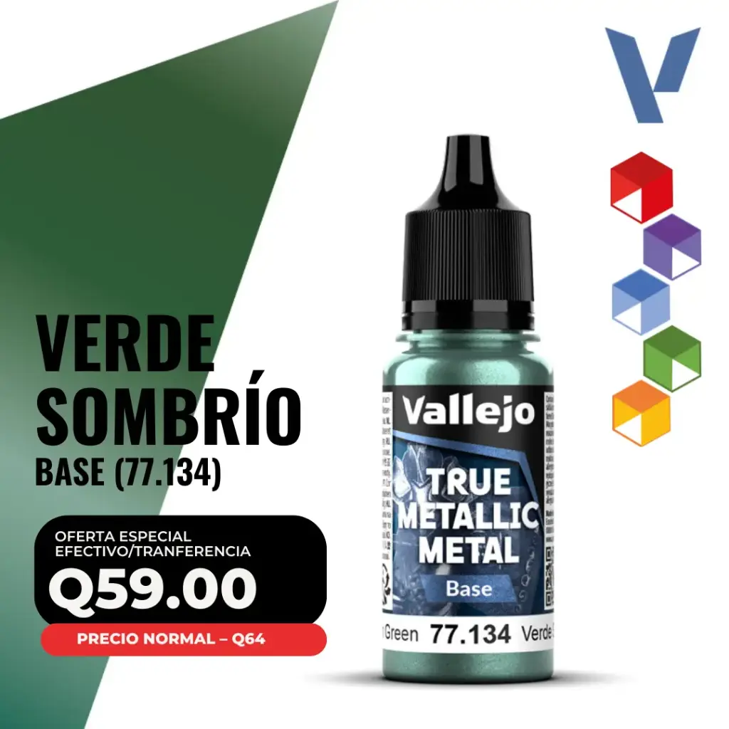 Vallejo True Metallic Metal - Verde Sombrío Base (77.134)