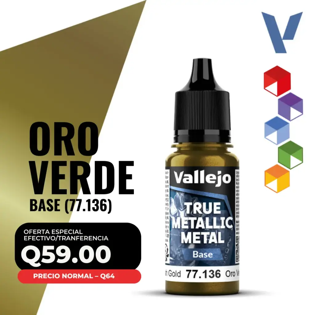 Vallejo True Metallic Metal - Oro Verde Base (77.136)