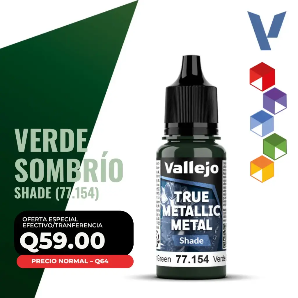 Vallejo True Metallic Metal - Verde Sombrío Shade (77.154)