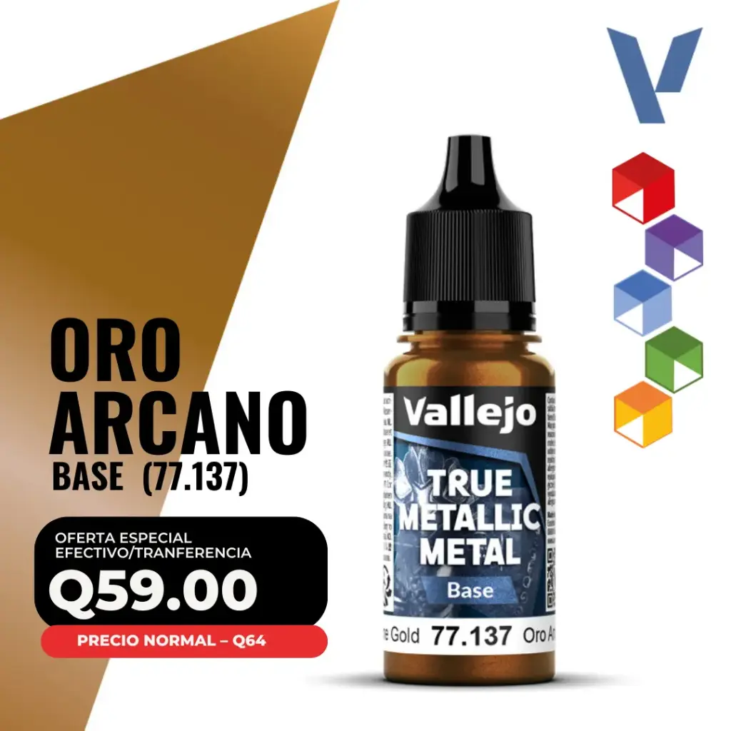 Vallejo True Metallic Metal - Oro Arcano Base  (77.137)
