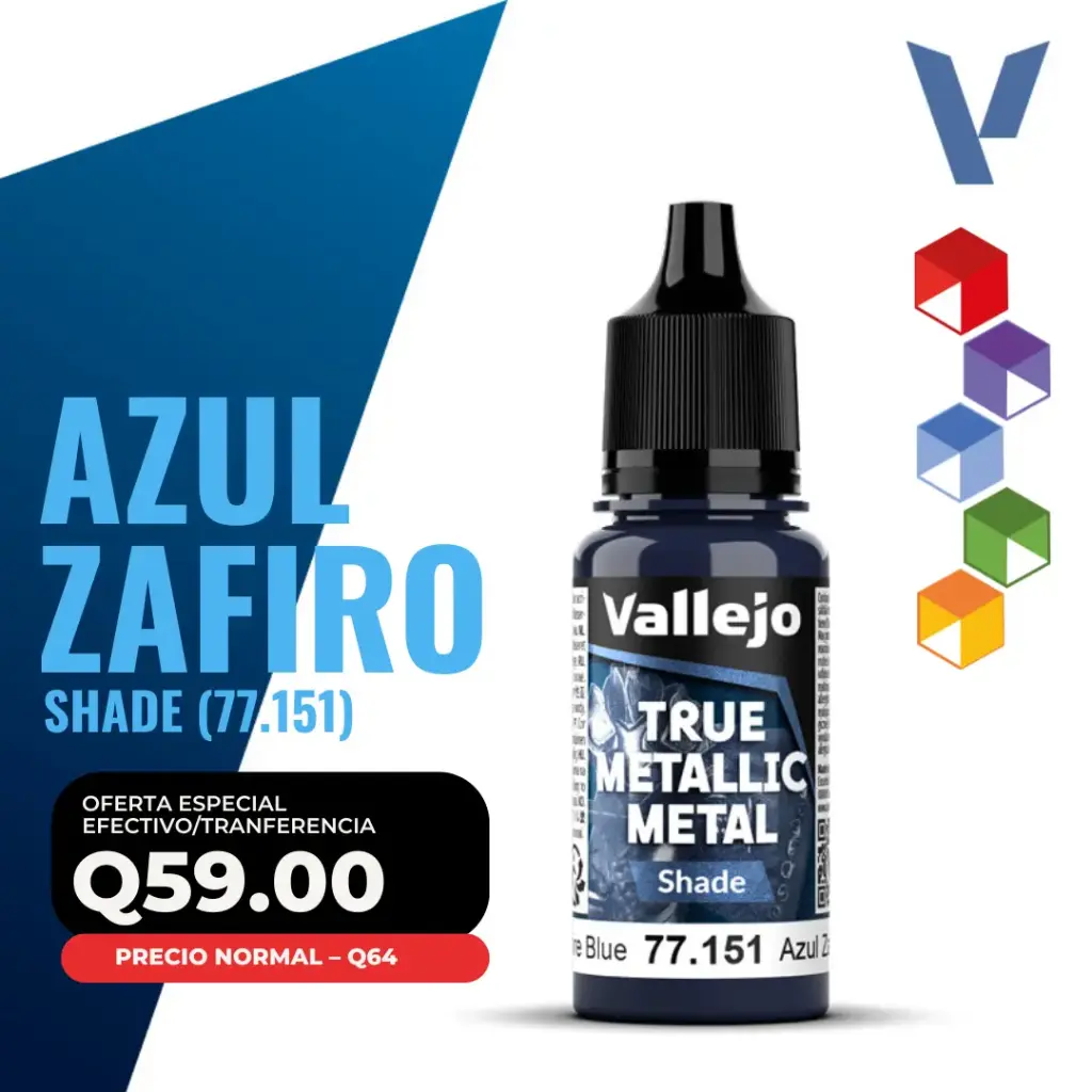 Vallejo True Metallic Metal - Azul Zafiro Shade (77.151)