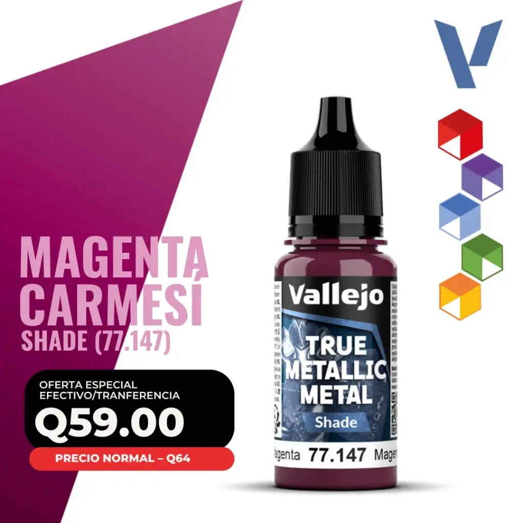 Vallejo True Metallic Metal - Magenta Carmesí Shade (77.147)