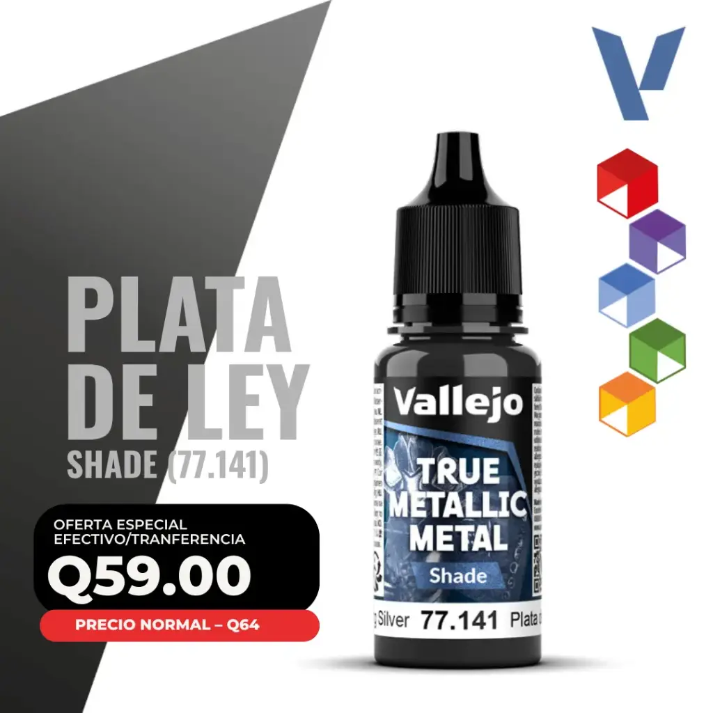 Vallejo True Metallic Metal - Plata de Ley Shade (77.141)
