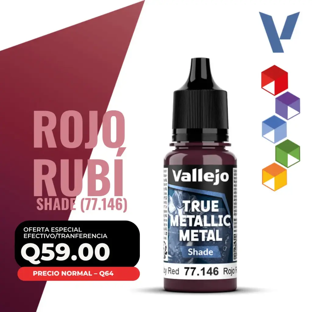 Vallejo True Metallic Metal - Rojo Rubí Shade (77.146)