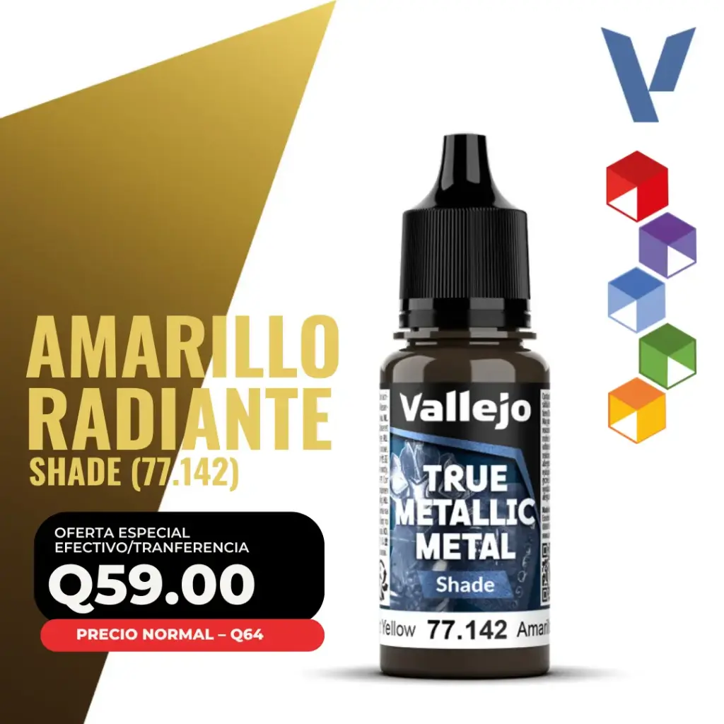 Vallejo True Metallic Metal - Amarillo Radiante Shade (77.142)