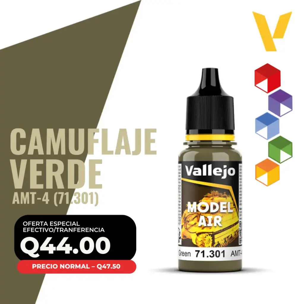 Vallejo Primer – AMT-4 Camuflaje Verde (71.301) 18 ml