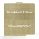Cama de Impresión BIQU Panda BuildPlate Designer Series con doble textura, con patrones de panal y pata de gallo, para Impresoras Bambu X2D/X1/P1/A1.