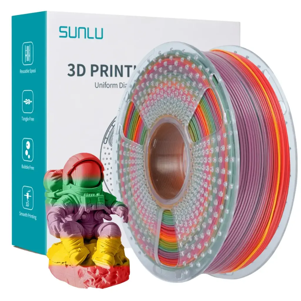 Sunlu Filamento PLA para Impresora 3D 1.0Kg 1.75 mm - Rainbow