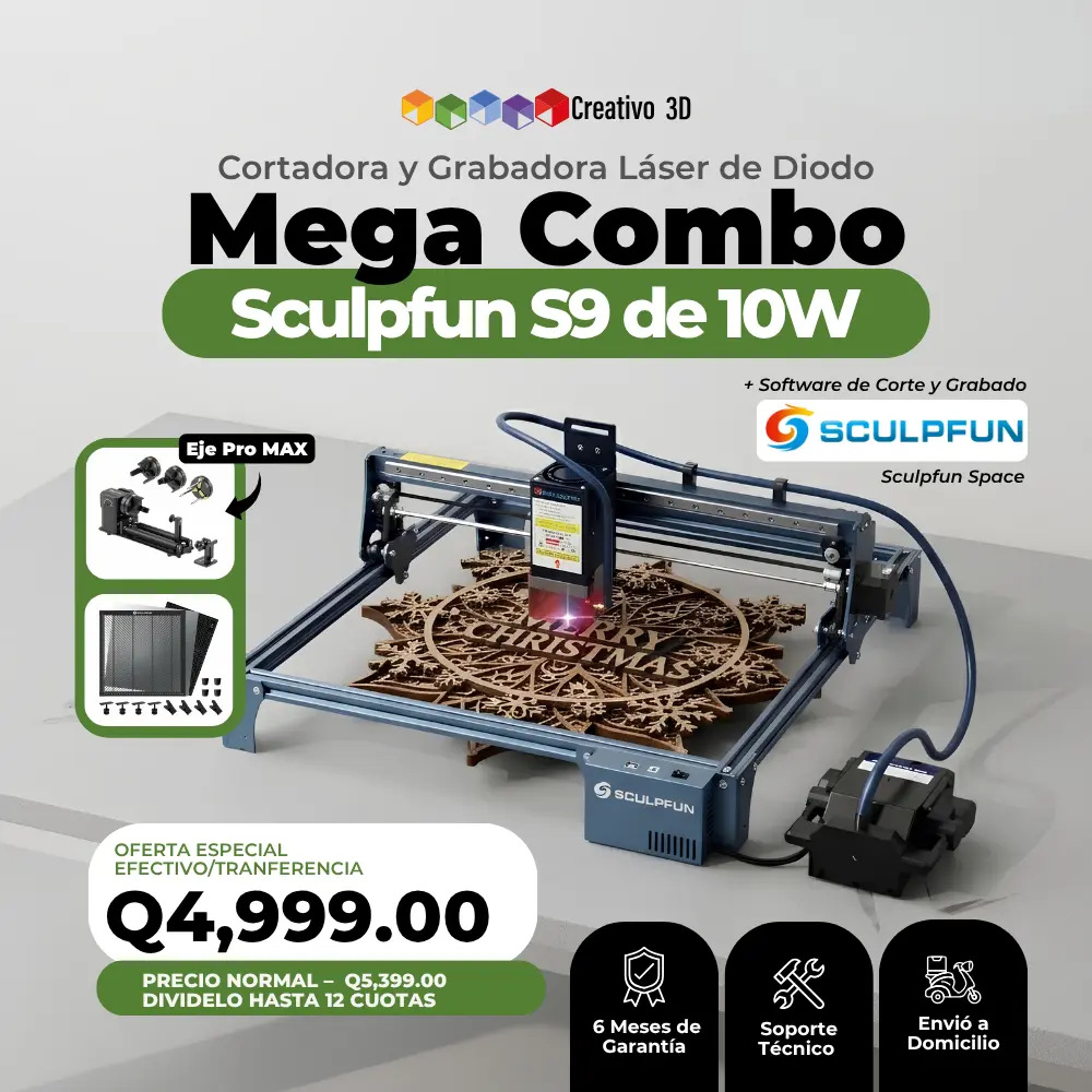 Mega Combo - Cortadora y Grabadora Láser de Diodo Sculpfun S30 Pro de 10W | Creativo 3D