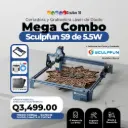 Mega Combo - Cortadora y Grabadora Láser de Diodo Sculpfun S9 de 5.5W | Creativo 3D