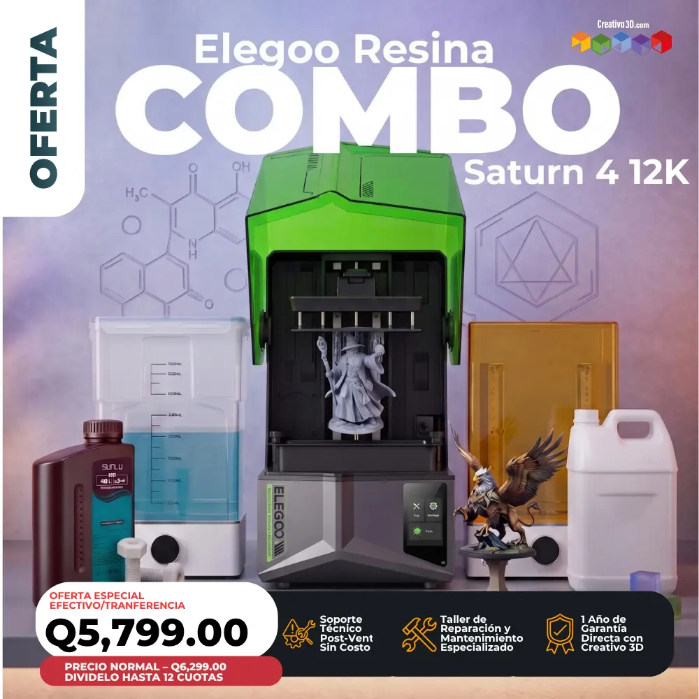 Combo Saturn 4 12K - Todo para imprimir en 3D al mejor precio
