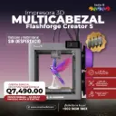 Impresora 3D multicolor Flashforge Creator 5 con 4 cabezales | Sin residuos de Purga
