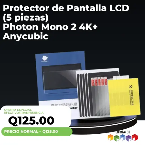 [10548] Anycubic – Protector de Pantalla LCD (5 piezas) – Photon Mono 2 4K+ (compatible con Mono / Mono 4K cortando exceso)