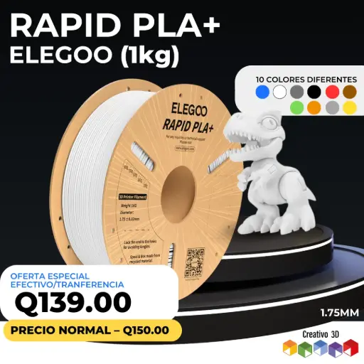 ELEGOO – PLA+ Alta Velocidad – 1.0 Kg / 1.75mm (10 colores diferentes)