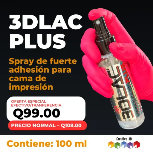 [3DL01-2] 3DLAC Plus – Spray de fuerte adhesión para cama de impresión | 100ml