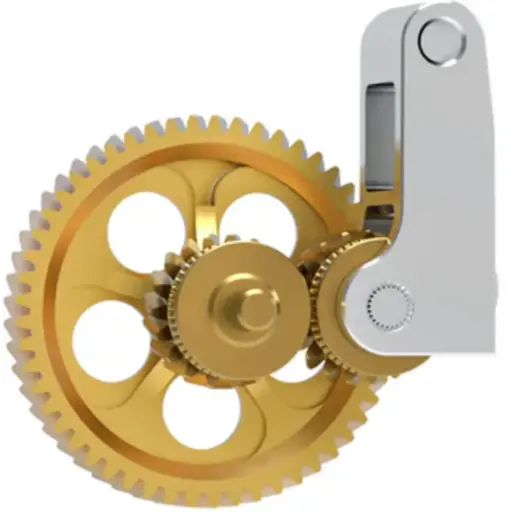 [1060000712] Bambu Lab X1 y P1 Series – Conjunto de Engranajes Panda de Acero Endurecido con Recubrimiento Dorado Nano y Soporte CNC de Aluminio