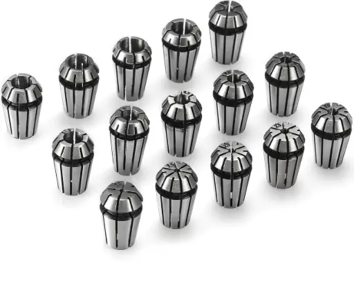 [10764] Set de Collets ER11 para CNC de 15 Piezas – Sujeción Precisa para Herramientas de Vástago Redondo