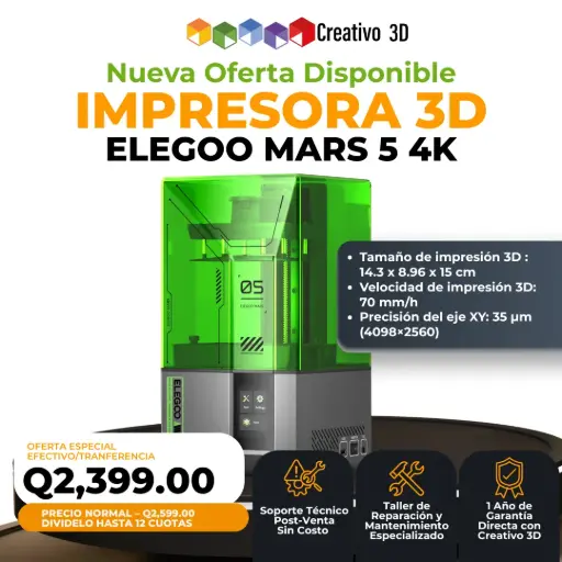 [10915] Elegoo Mars 5 – Impresora 3D de Resina – Mediano formato