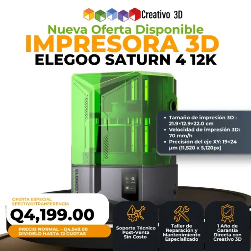 [10916] Elegoo Saturn 4 12K – Impresora 3D de Resina 12K – Gran Formato