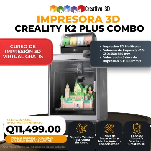 [1002110015] K2 Plus Combo – Enorme Formato y Multicolor (35x35x35 cm) – Creality