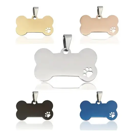 Plaquita para Grabado Láser en forma de Hueso – 40x20x1.7mm (Variedad de Colores) – 1 Pieza