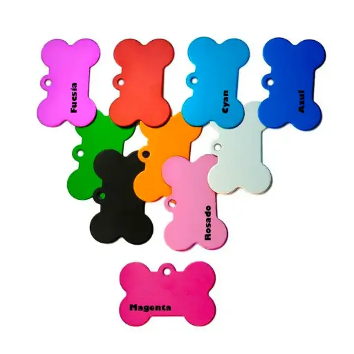 Plaquita para Grabado Láser en forma de Hueso – 31x21x1mm (Variedad de Colores) – 1 Pieza