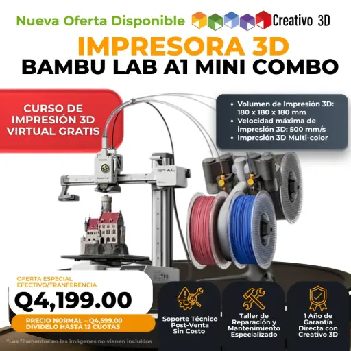 [11031] BambuLab – A1 Mini Combo Impresión 3D MultiColor, Ultra Velocidad y Ultra Calidad