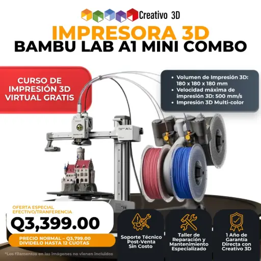 [11031] BambuLab – A1 Mini Combo Impresora 3D MultiColor de Ultra Velocidad y Ultra Calidad
