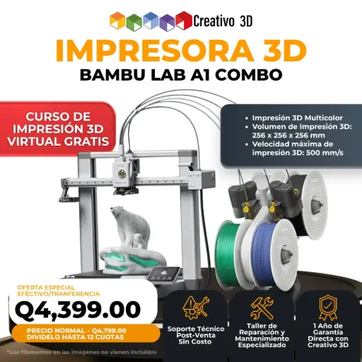 [11032] Bambu Lab – A1 Combo Impresora 3D MultiColor de Ultra Velocidad y Ultra Calidad