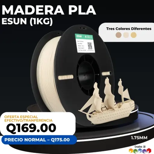 Filamento Madera PLA – eSun 1KG