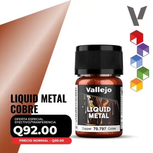 [70.797] Vallejo Liquid Metal – Cobre 35ml (70.797 – Pos. 228)
