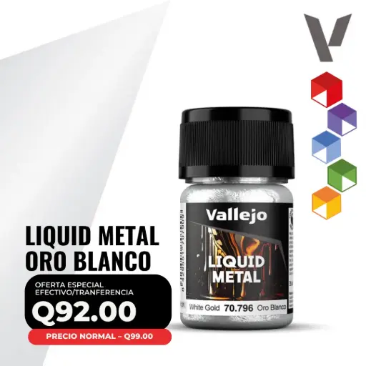 [70.796] Vallejo Liquid Metal – Oro Blanco 35ml (70.796 – Pos. 227)
