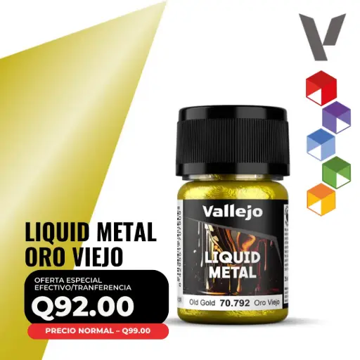 [70.792] Vallejo Liquid Metal – Oro Viejo 35ml (70.792 – Pos. 223)