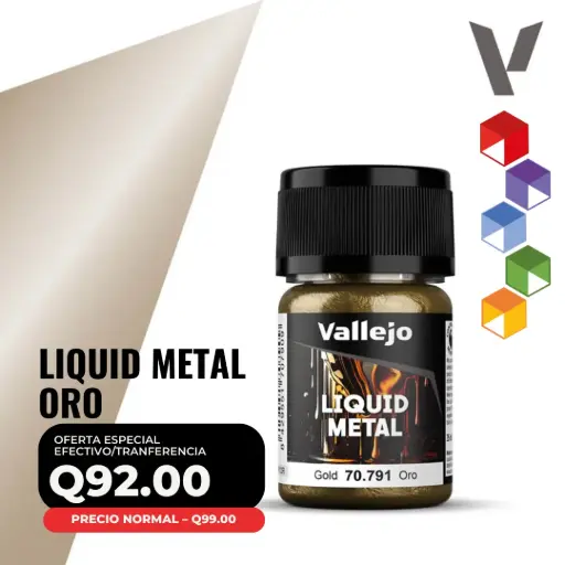 [70.791] Vallejo Liquid Metal – Oro 35ml (70.791 – Pos. 222)