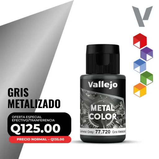 [77.720] Vallejo Metal Color – Gris Metalizado 32ml (77.720)