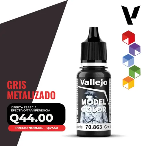 [70.863] Vallejo Model Color – Gris Metalizado (70.863 – Pos. 198)