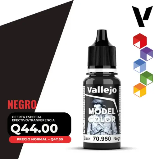 [70.950] Vallejo Model Color – Negro (70.950 – Pos. 191)