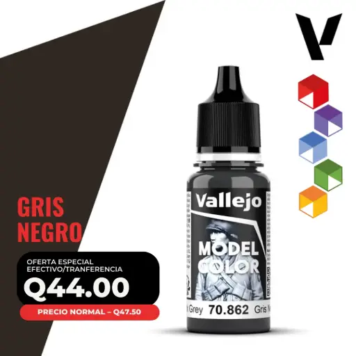[70.862] Vallejo Model Color – Gris Negro (70.862 – Pos. 185)