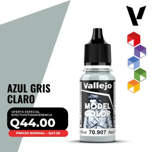 [70.907] Vallejo Model Color – Azul Gris Claro (70.907 – Pos. 168)