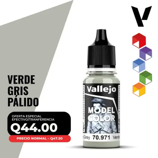 [70.971] Vallejo Model Color – Verde Gris Pálido (70.971 – Pos. 167)