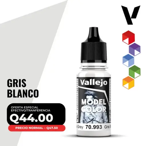 [70.993] Vallejo Model Color – Gris Blanco (70.993 – Pos. 165)