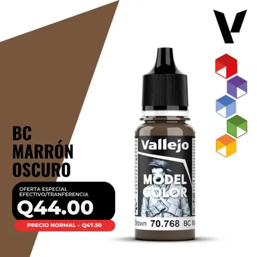 [70.768] Vallejo Model Color – BC Marrón Oscuro (70.768 – Pos. 143)