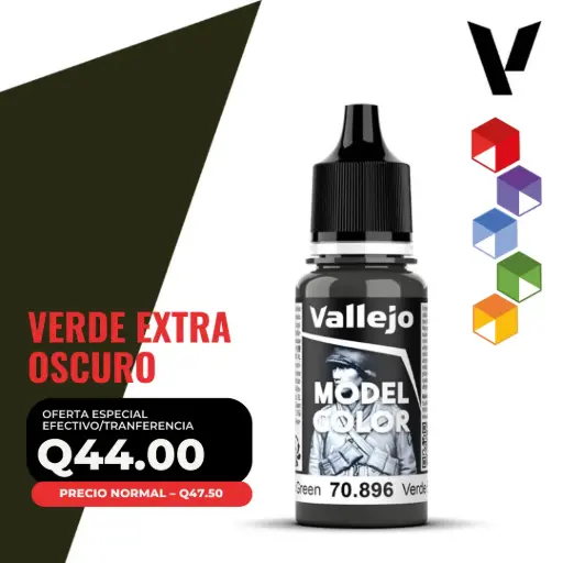[70.896] Vallejo Model Color – Verde Extra Oscuro (70.896 – Pos. 102)
