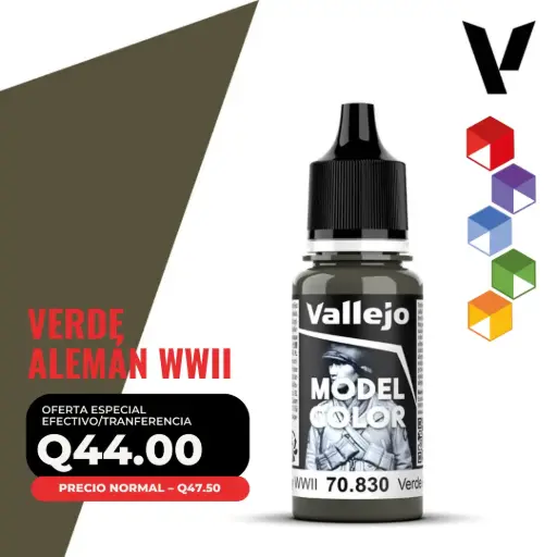 [70.830] Vallejo Model Color – Verde Alemán WWII (70.830 – Pos. 99)