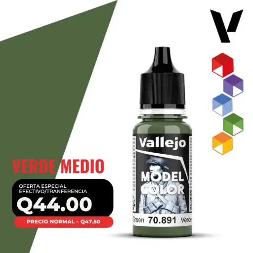 [70.891] Vallejo Model Color – Verde Medio (70.891 – Pos. 86)