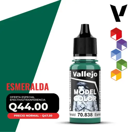 [70.838] Vallejo Model Color – Esmeralda (70.838 – Pos. 75)