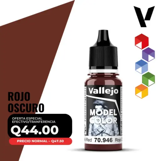 [70.946] Vallejo Model Color – Rojo Oscuro (70.946 – Pos. 40)
