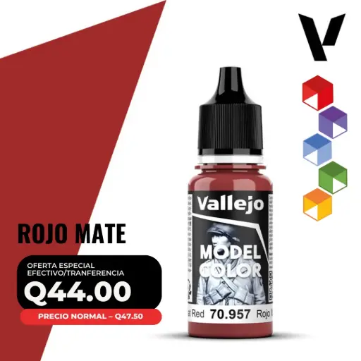 [70.957] Vallejo Model Color – Rojo Mate (70.957 – Pos. 39)