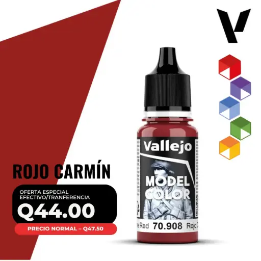 [70.908] Vallejo Model Color – Rojo Carmín (70.908 – Pos. 33)