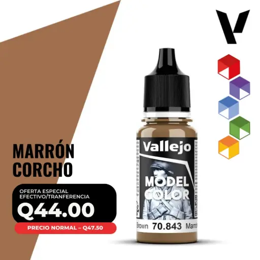 [70.843] Vallejo Model Color – Marrón Corcho (70.843 – Pos. 14)